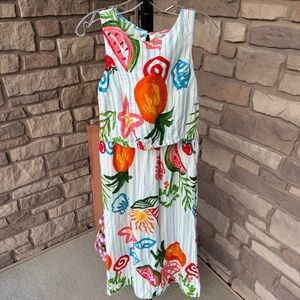 NWT Calypso St. Barth Tropical Fruit Printed Skirt and Cropped Shirt Set